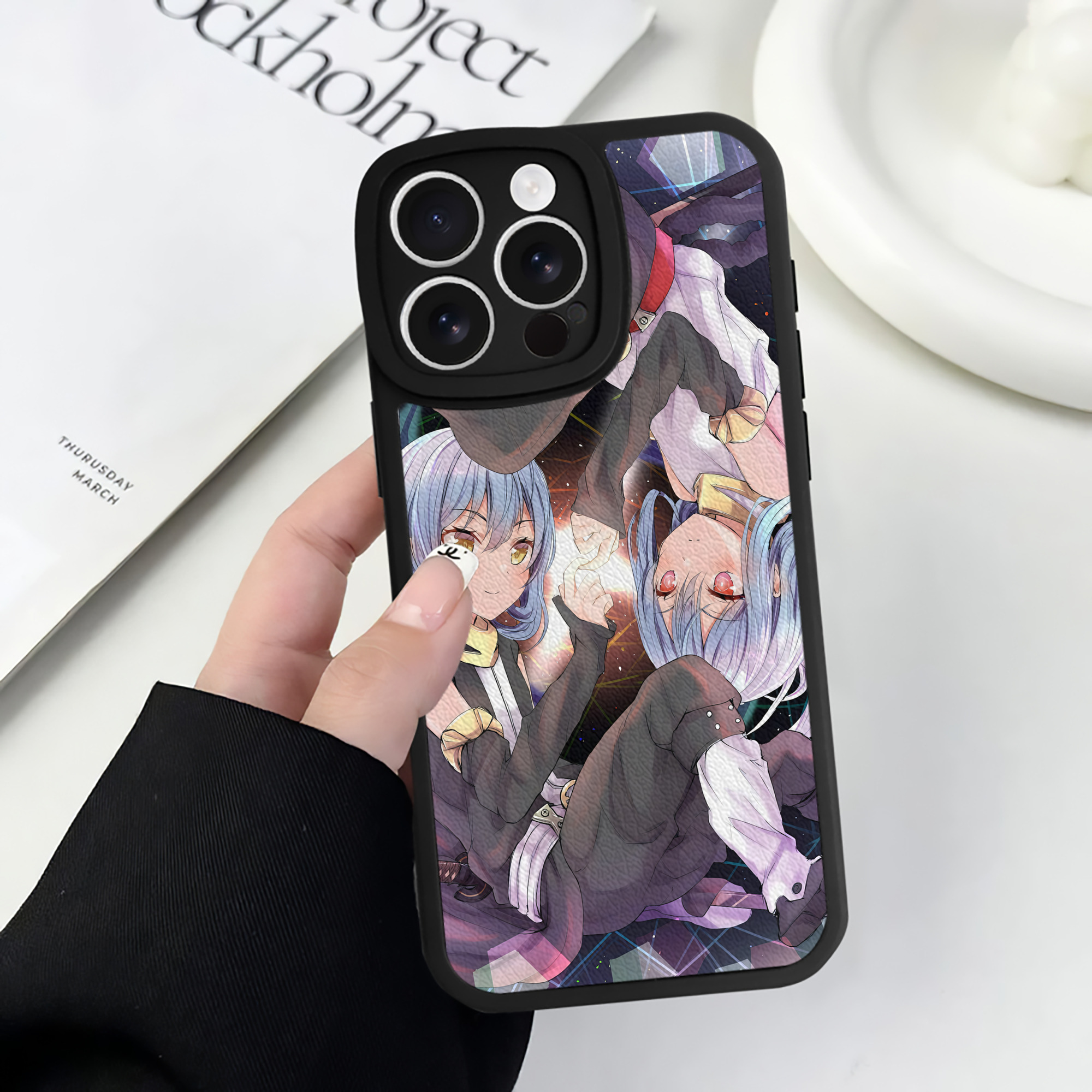 （画像用） 転スラ Regarding Reincarnated to Slime 【iPhone 16シリーズ対応】シリコンスマホケース（レザー調） 材質：シリコン
